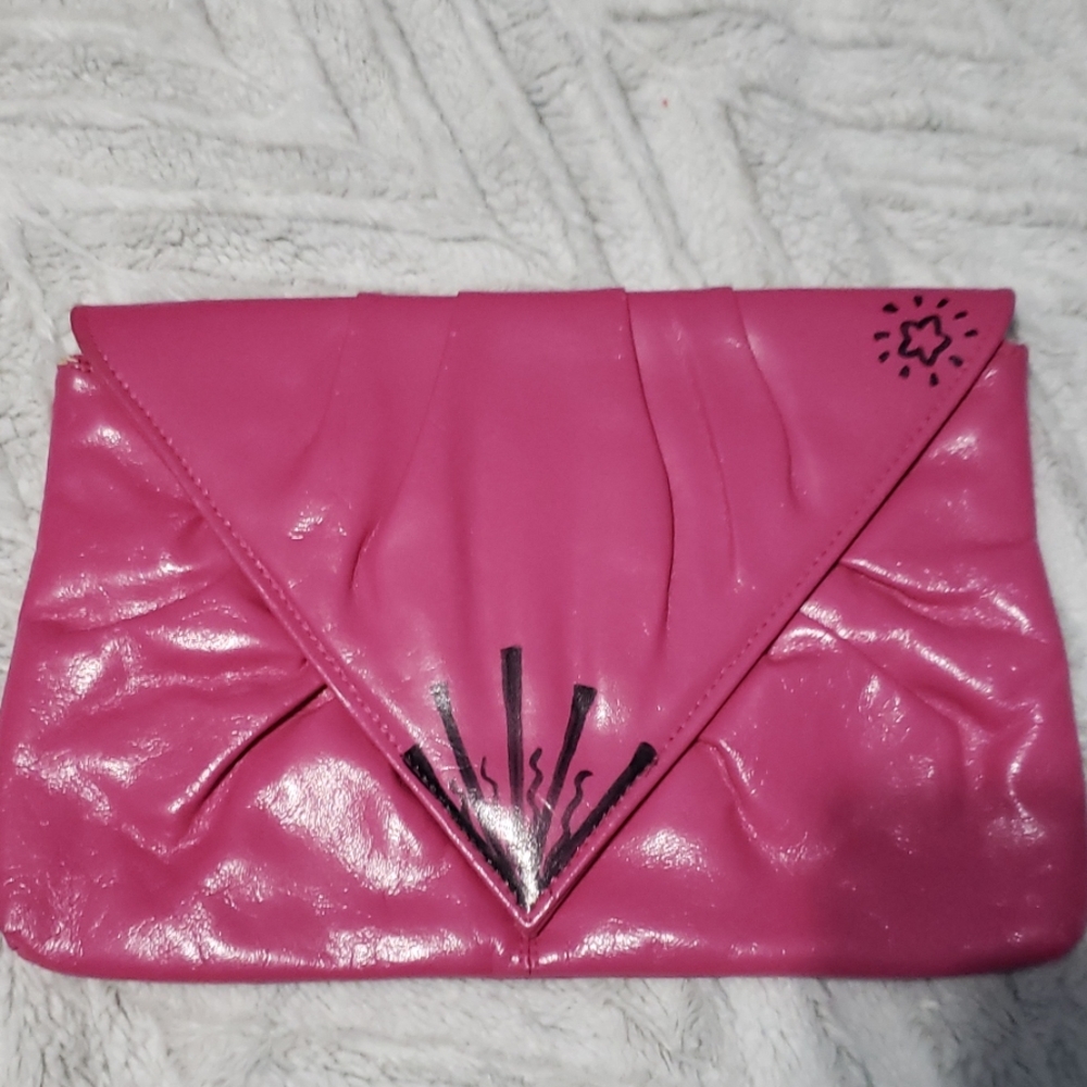 Mauve pink large envelope clutch customized purse